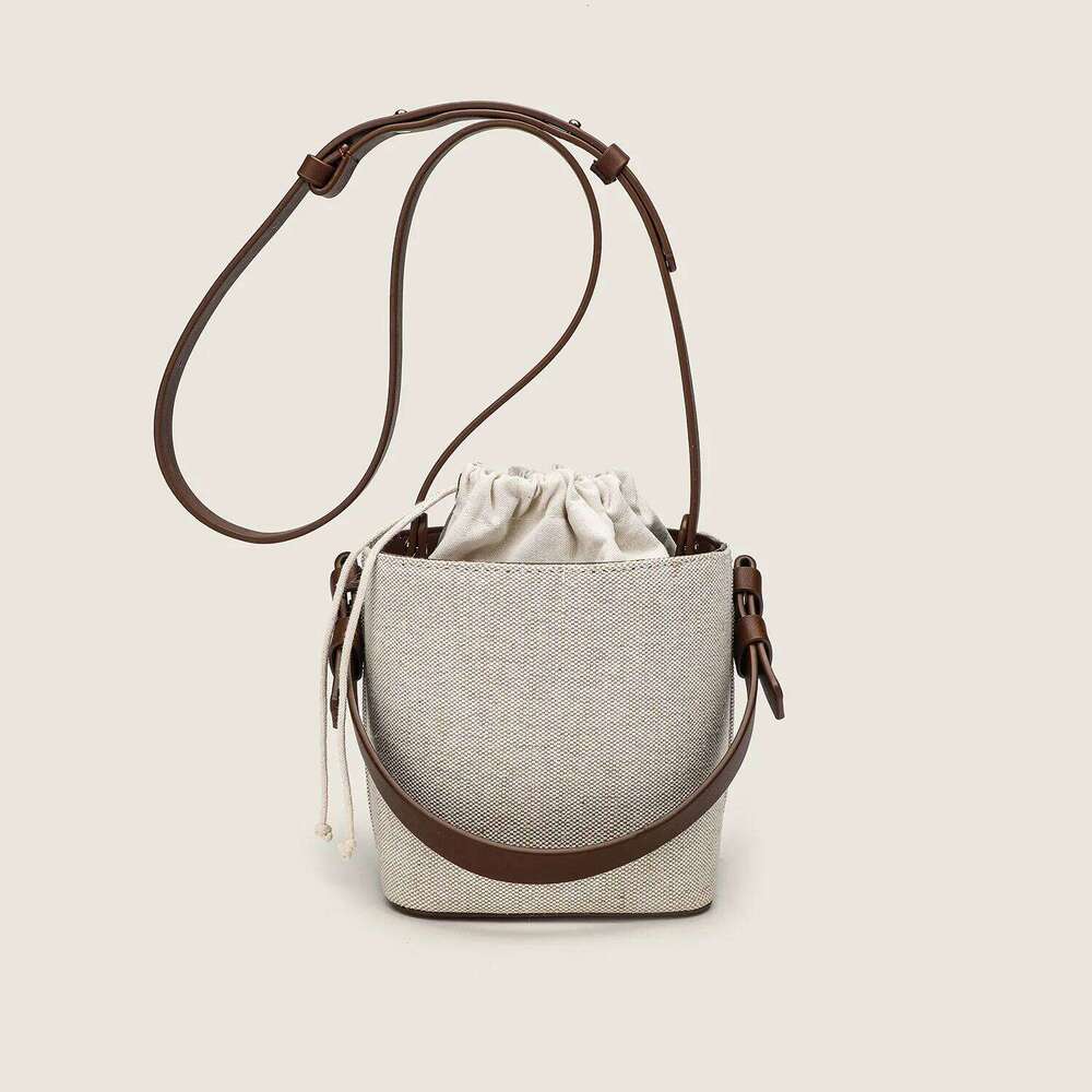 Casaul Canvas Buckets Bag Designer Women Handbags Simple Shoulder Crossbody Bags Trend Summer Beach Small Tote Female Purse 2025