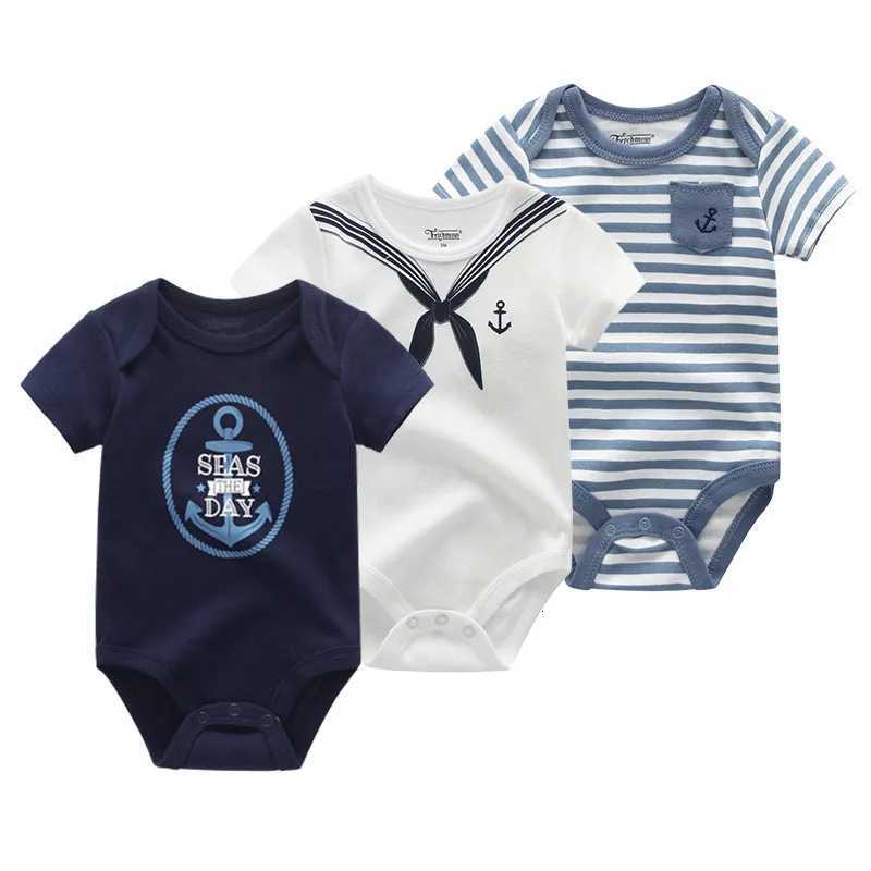 3 Pcs Newborn Short Sleeve Baby Boy Girl Bodysuits Soft 100% Cotton Baby Unisex Baby Clothes Z250712