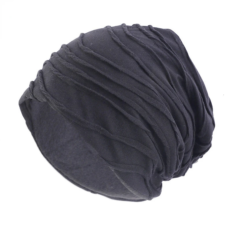 Spring Autumn Early Winter Cotton Beanie Unisex Ruffled Skullies Beanies 250712