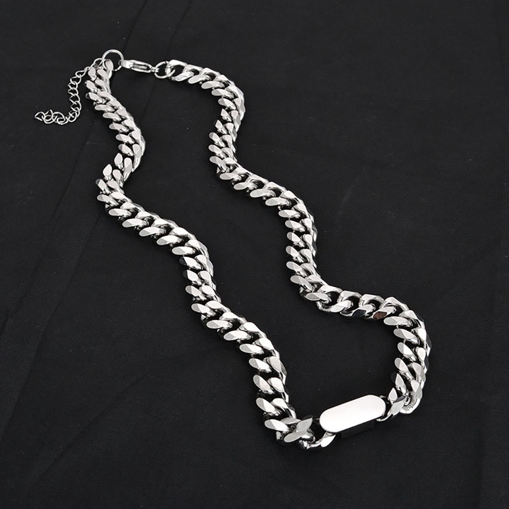 Luxury Jewelry Designer Jewelry European And American New Style Thick Chain Splicing Necklace Men's Titanium Steel Clavicle Chain Trendy Hip Hop 