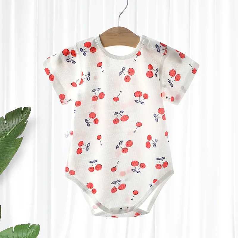 Baby Thin Cotton Mesh Short Sleeve Baby Clothing Bodysuits Newborn Boys and Girls One Piece Clothing Newborn Babies 0 to 3 Z250712