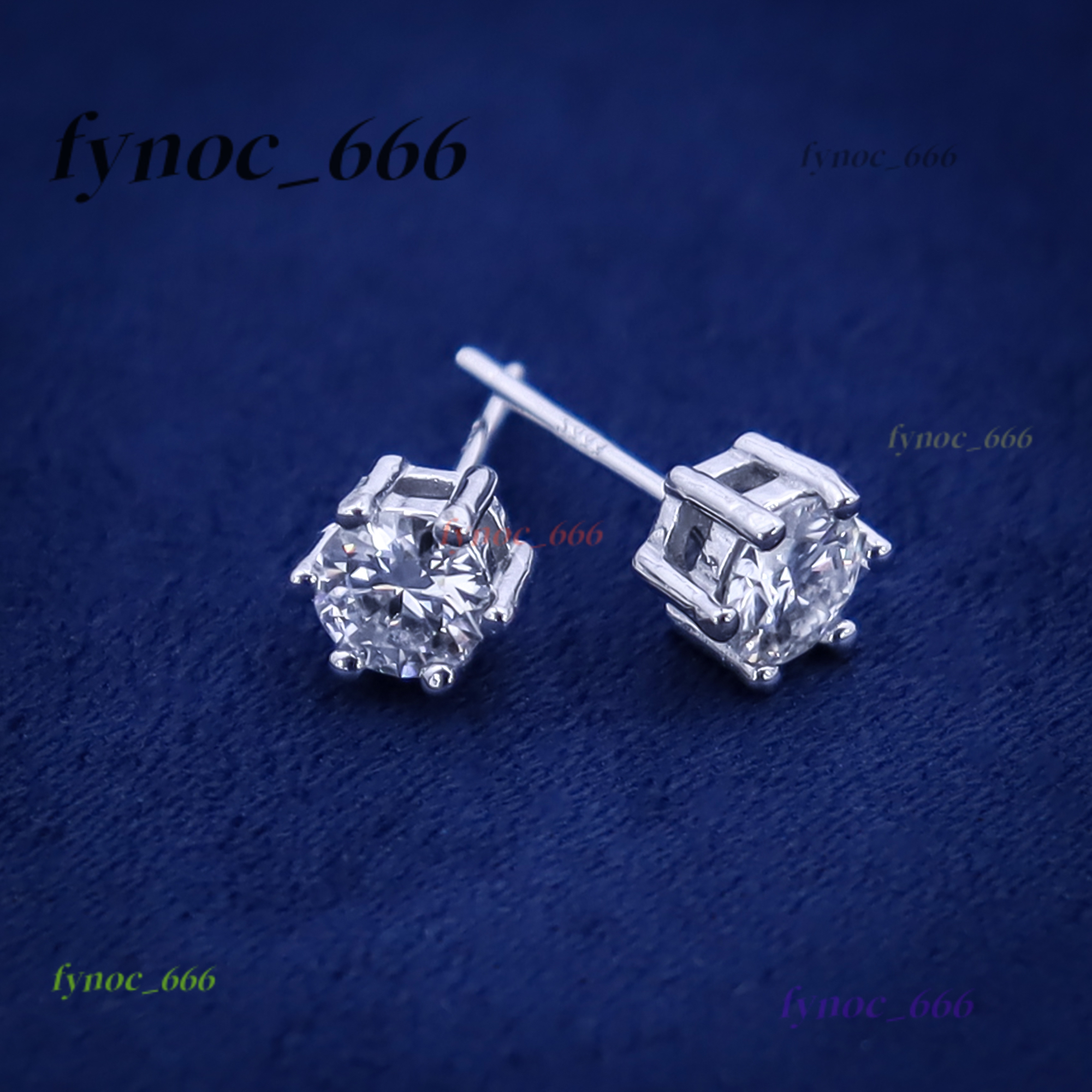 Fancy Big Round 6 Prong Setting Stud Earring Iced Out Women Men S925 Silver for Making Vvs Miossanite Iced Out
