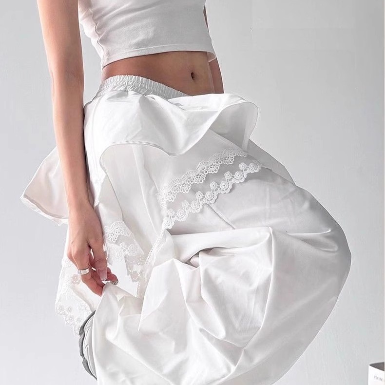 Summer new women's pants, new layered hem work pants, women's summer American retro loose fit straight leg wide leg pants, new designer pant