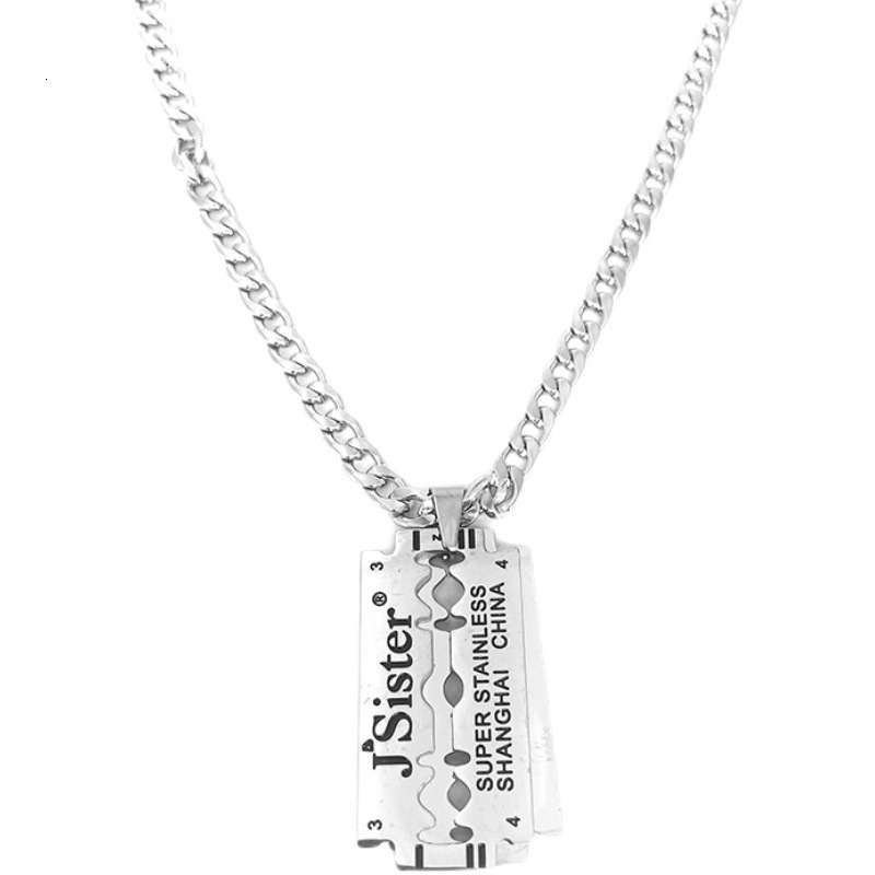 Luxury Jewelry Designer Jewelry 2025 Fashion Trend Hip-hop Razor Blade Titanium Steel Necklace For Men And Women Couples Hip-hop Personality Pendant T