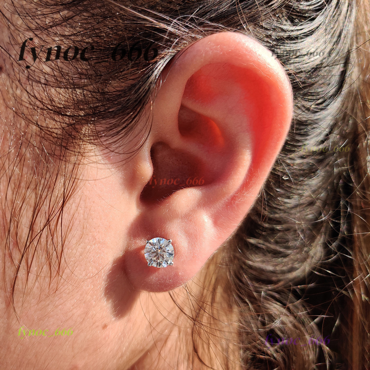 Fine Fashion Luxury 925 Silver 1CT Real Moissanite Diamond Four Claw Twist Bead Stud Earrings Trendy Parties Engagements