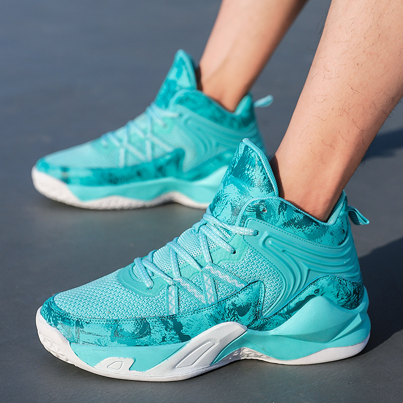 2024 Spring New Men's Shoes Colorful High Top Breathable Men's Casual Sports Shoes Trendy and Versatile Basketball Shoes