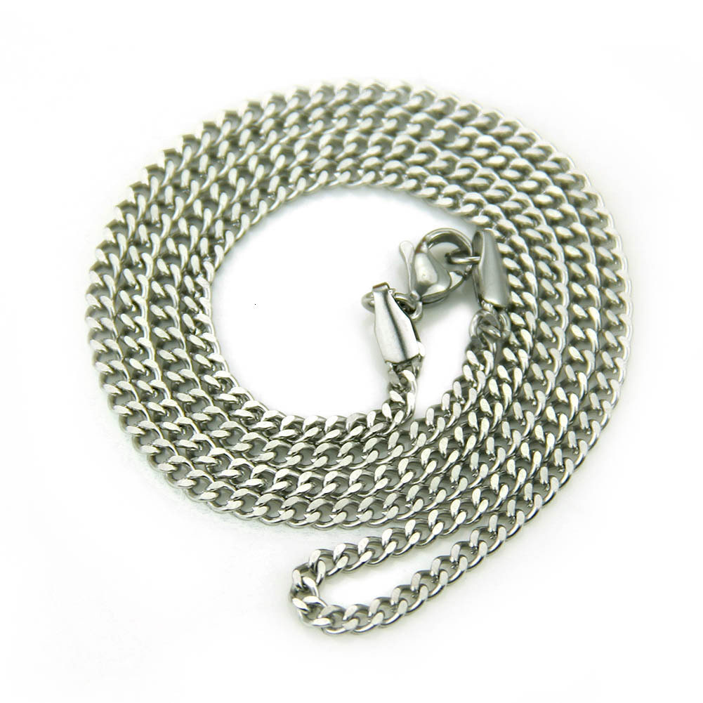 Luxury Jewelry Designer Jewelry Amazon Hot-selling European And American Hip-hop Men's Stainless Steel Thin Vacuum Electroplated Chain Necklace C