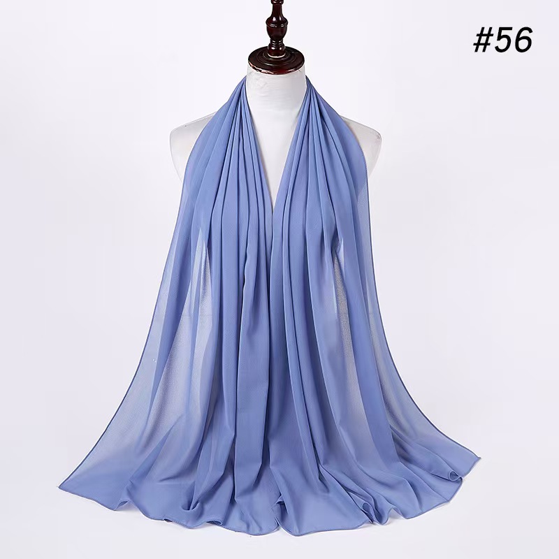 T1202 Pearl Chiffon Bubble Scarf Women's Hijab Decoration Scarf
