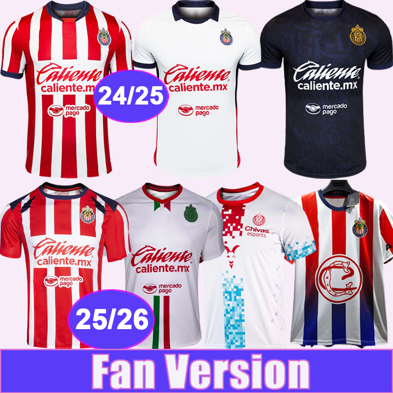 24 25 26 MOZO Chivas Mens Soccer Jerseys GUZMAN PEREZ MACIAS I. BRIZUELA C. COWELL R,MARTINEZ A.GONZALEZ Home Away 3rd Football Shirts