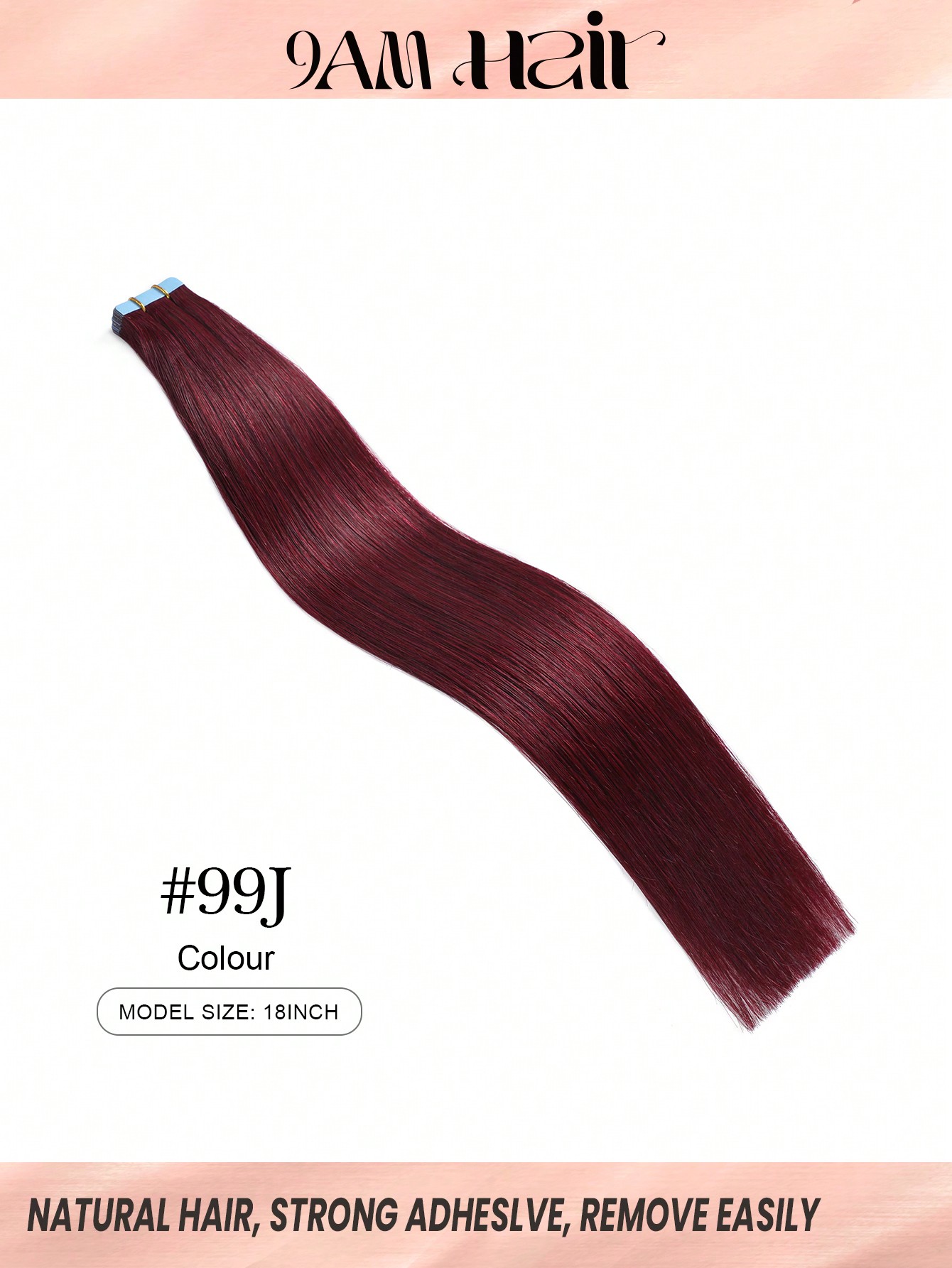 Vibeshift Tape In Hair Extensions 100% Remy Human Hair 12-24inches Straight Seamless Skin Weft Tape-in Hair Extensions 50g/Pack