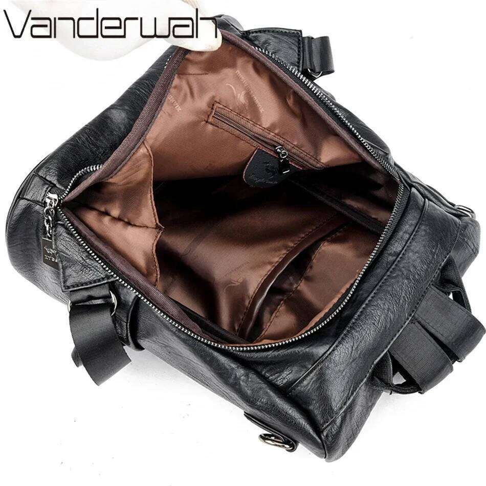 Women's Soft Leather Backpack School Bookbags for Girls Bagpack Large Capacity Designer Travel Rucksack High Quality Mochilas