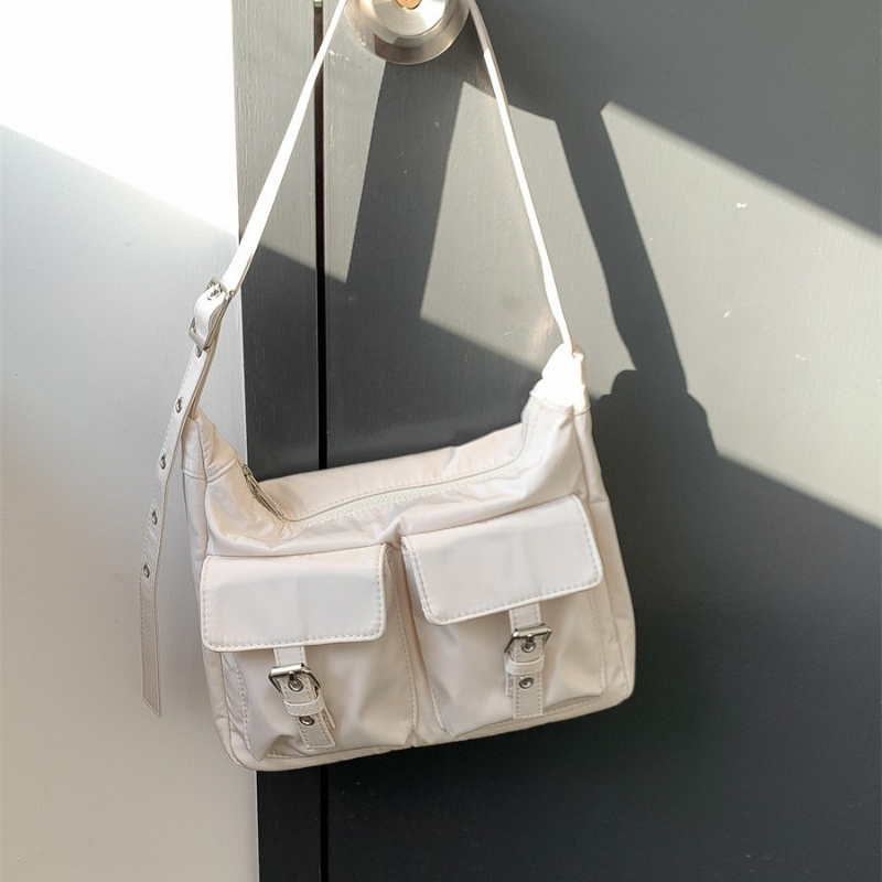 Fashion Women Shoulder Bag New Casual Nylon Crossbody Dumpling Bag High-end Double Pocket Armpit Bag Versatile Handbag