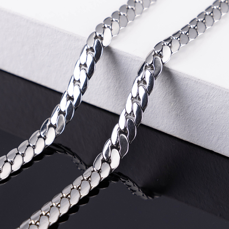 Luxury Jewelry Designer Jewelry European And American Stainless Steel Titanium Steel NK Chain Hip Hop Trendy Big Gold Chain Decorative Semi-finished C
