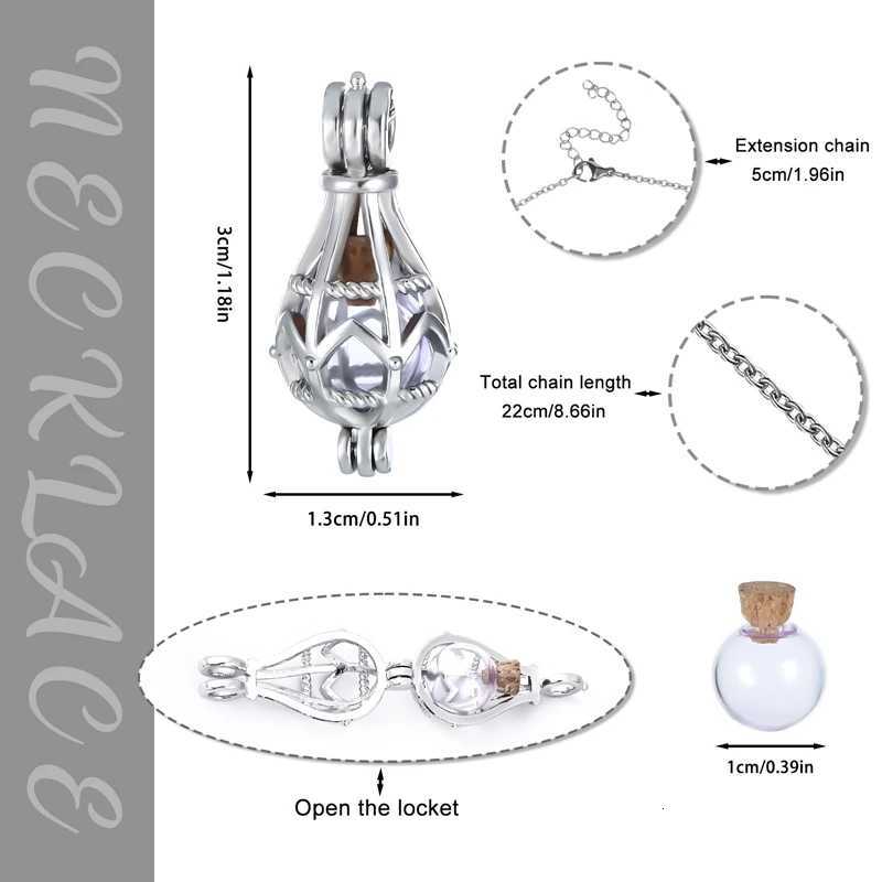 Hollow Urn Necklace for Ashes Openwork Tear Urn Locket Necklace Cration Urn Memorial Pendant Memorial Jewelry Gifts W250712