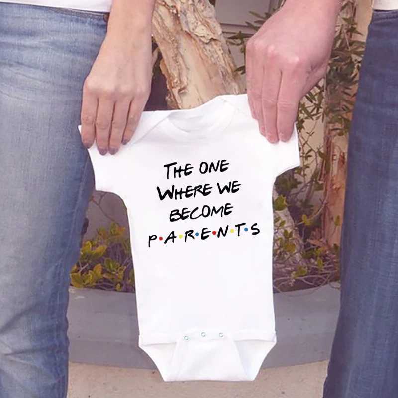 Pregnancy Announcement Friends Newborn Bodysuit Baby Infant Toddler Jumpsuit We Become Parents Baby Clothes Gifts for New Parent Z250712