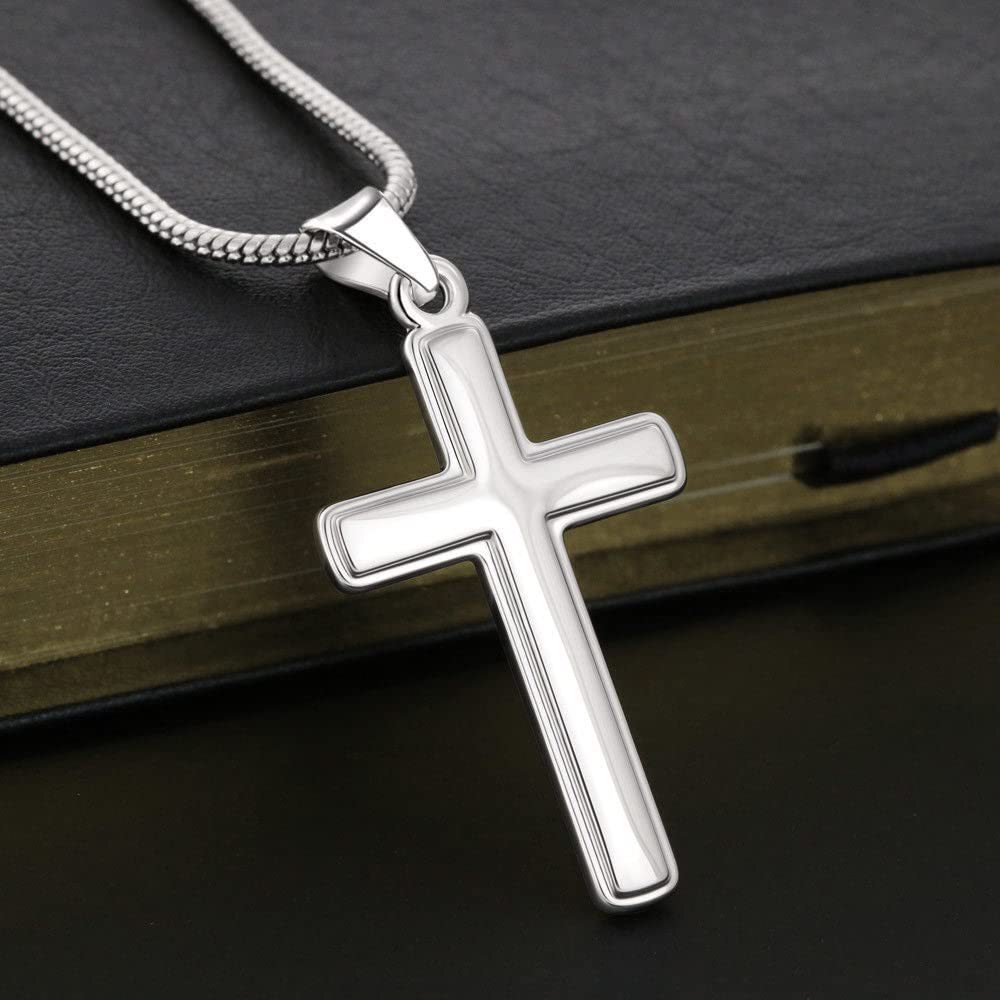 Luxury Jewelry Designer Jewelry Cross-border Amazon New Stainless Steel 'to My Man' Cross Pendant Men's Necklace Father's Day Gift