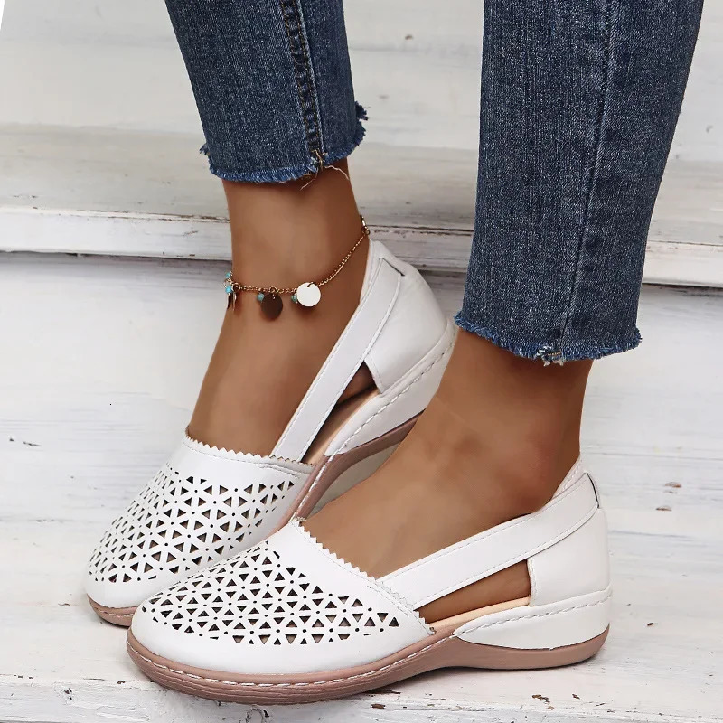 Women Wedges Sandals Hollow Out Vintage Woman Shoes Slip on Casual Sewing Ladies Sandal Female Summer Zapatos Muje 250707