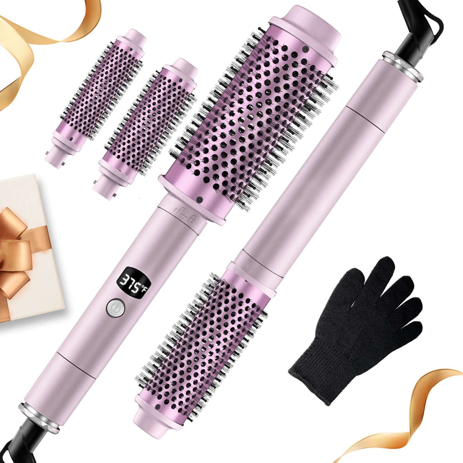 UKLISS 3 in 1 Curling Iron Set Fast Heat Up Quick Heating Ceramic Brush Interchangeable Curling Wands for All Hair 250712