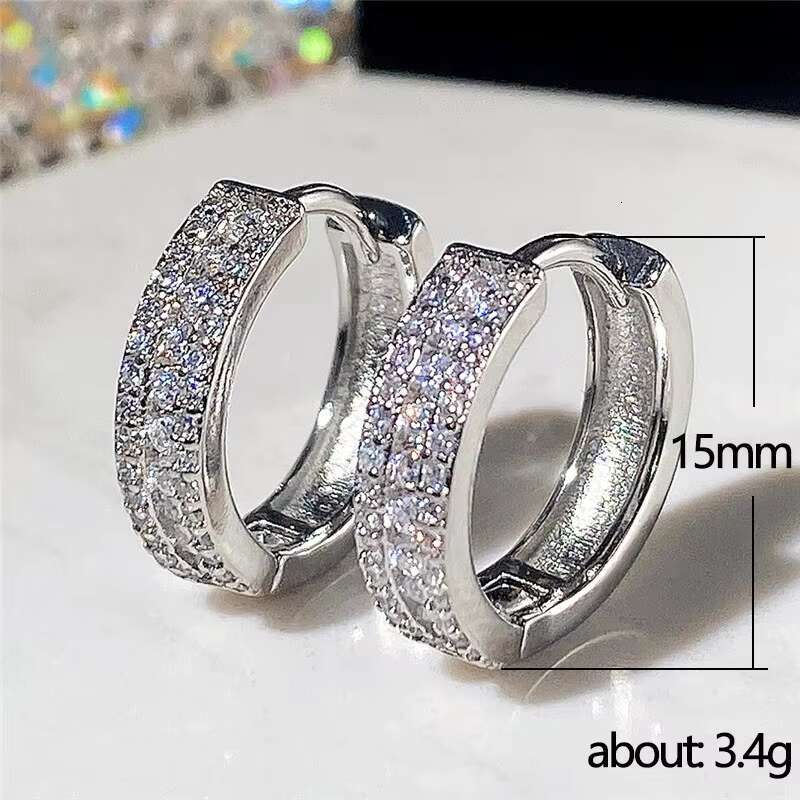 High Quality Silver Color Hoop Earrings Women Micro Paved CZ Stone Fashion Versatile Girls Circle Earrings Trendy Jewelry