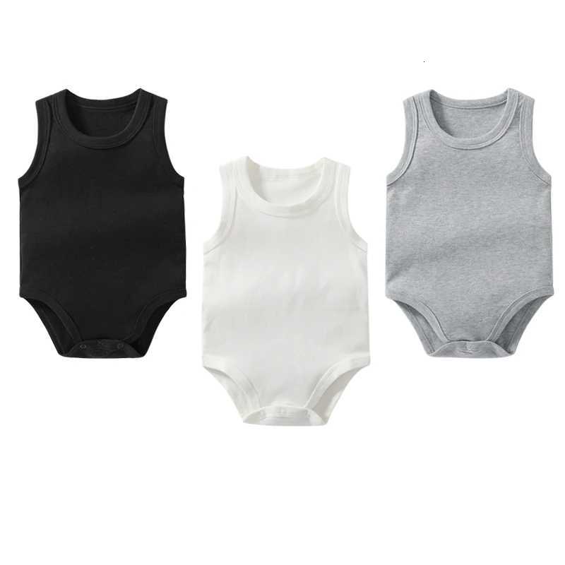 0-24 Months Newborn Baby Clothing Baby Romper Cotton Sleeveless Vest Pure Color Undershirt Summer Baby Boy Girls Outfits Z250712
