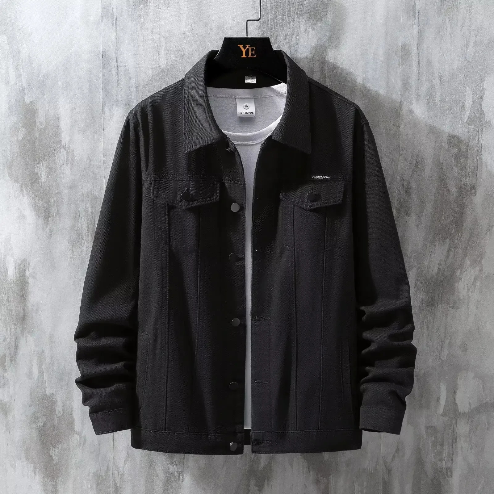 Spring Autumn Casual Trendy White Denim Jacket For Men Korean Style Trendy Casual Work Denim Jacket WearTop 250710