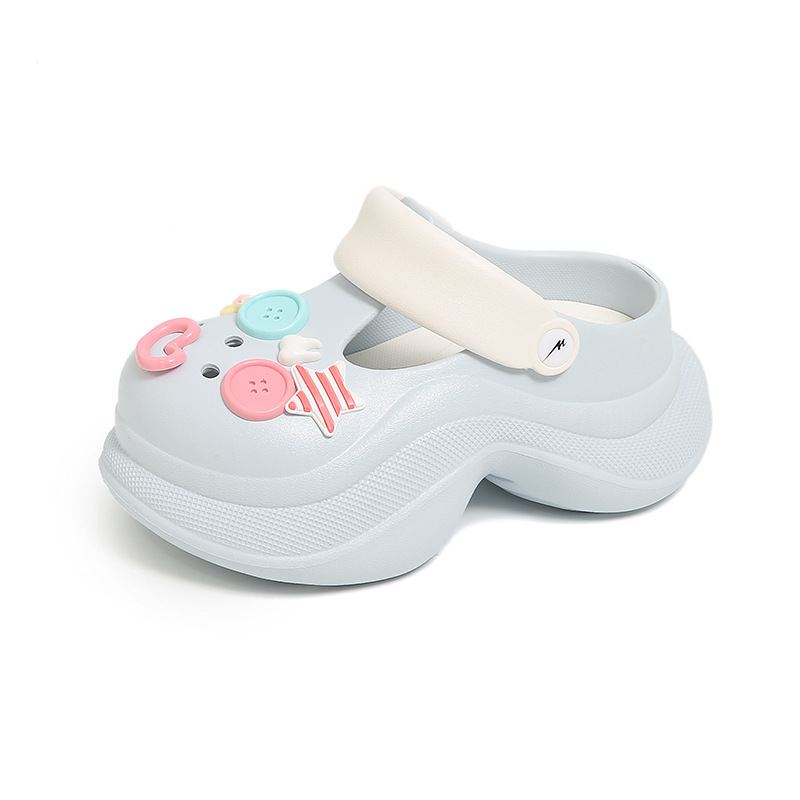 Cute Thick-soled Clogs for Women Suitable for Outdoor Wear 2025 New Style Beach Anti-slip Toe-covered Slippers for Women in Summer