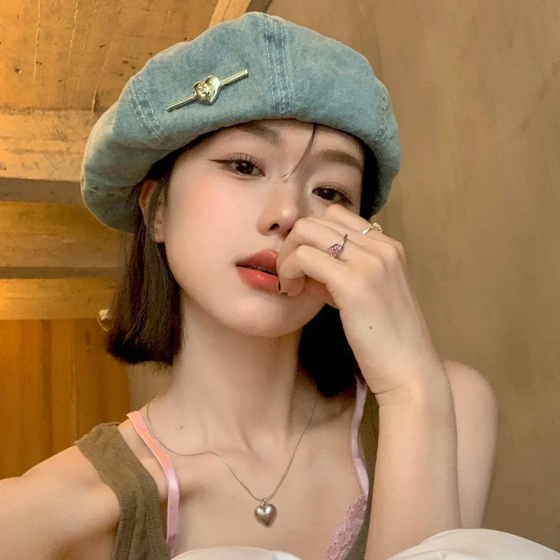 womens berets love simple fashionable versatile sweet cool artistic cowboy berets trendy cute high quality caps for girls funny 250712