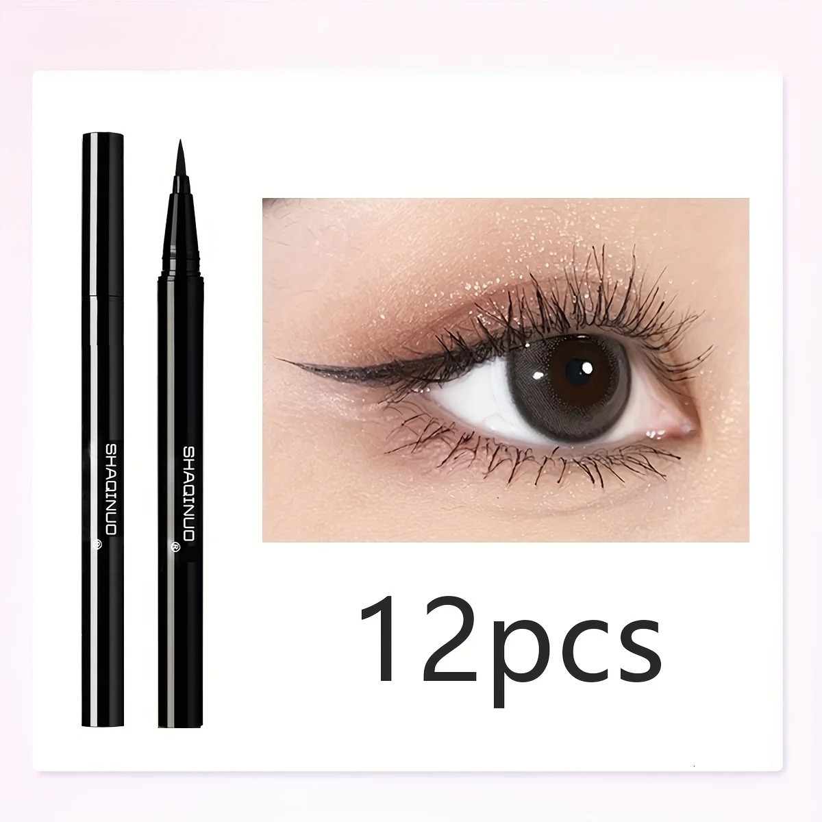 12pcs Deep Stereoscopic Eyeliner Is Durable Waterproof And Sweat-proof No Smudge Quick-drying Delicate Nib Easy To Control 250704