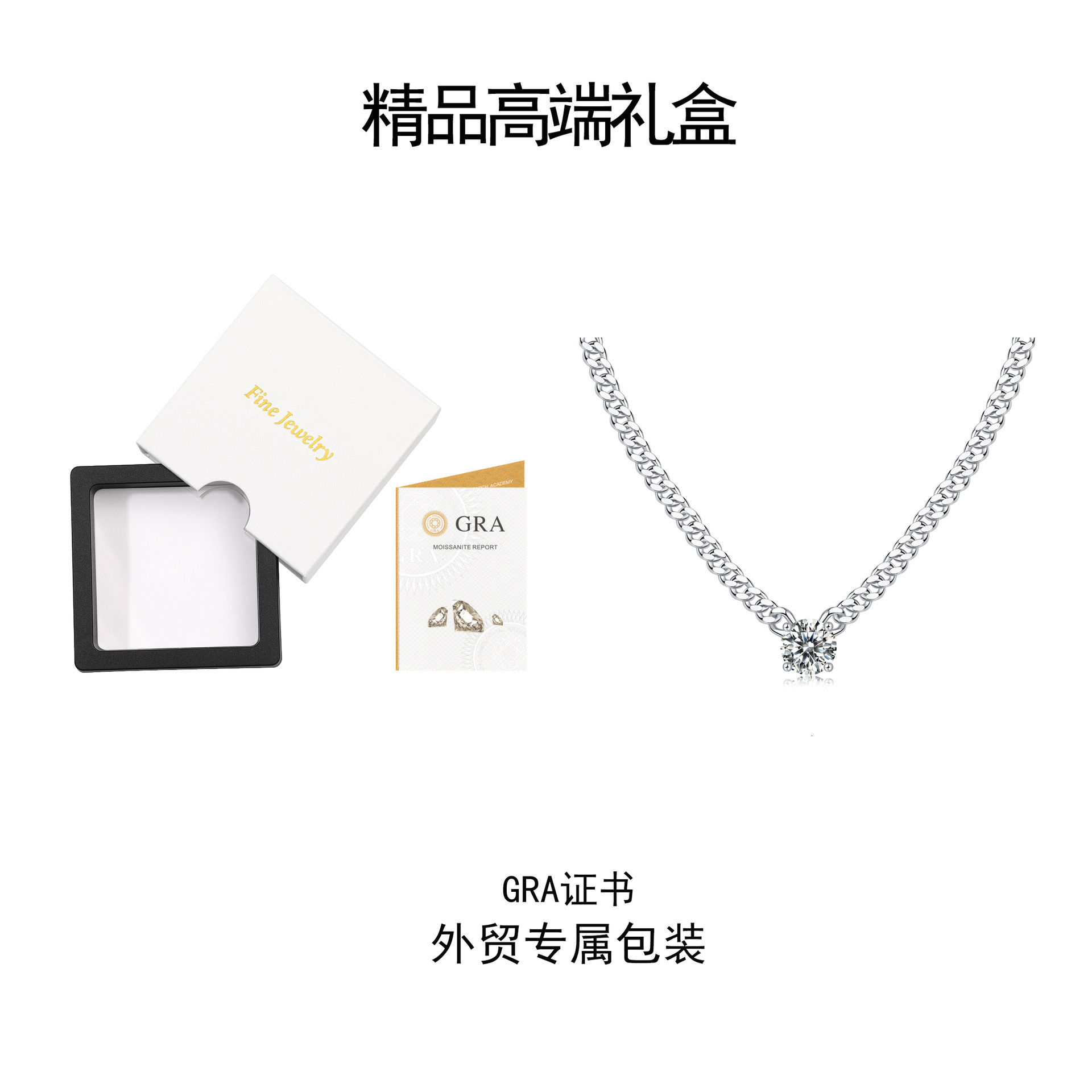 Luxury Jewelry Designer Jewelry Amazon Cross-border Moissanite Necklace Hot-selling Wholesale 925 Sterling Silver High-end Men's Pendant Necklace