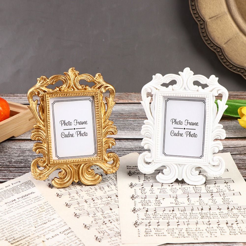 Square Retro Ornament ID Resin Baroque Holder Frame Photo Prop Wedding Gift H260306