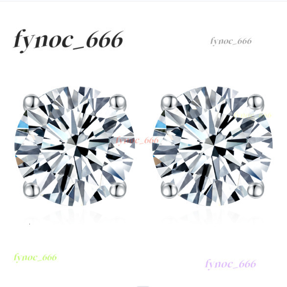 Moissanite Earrings 925 Sterling Silver 4 Prongs Set 18K Gold Stone Ladies Engagement 1CT 6.5mm Moissanite Earrings Men