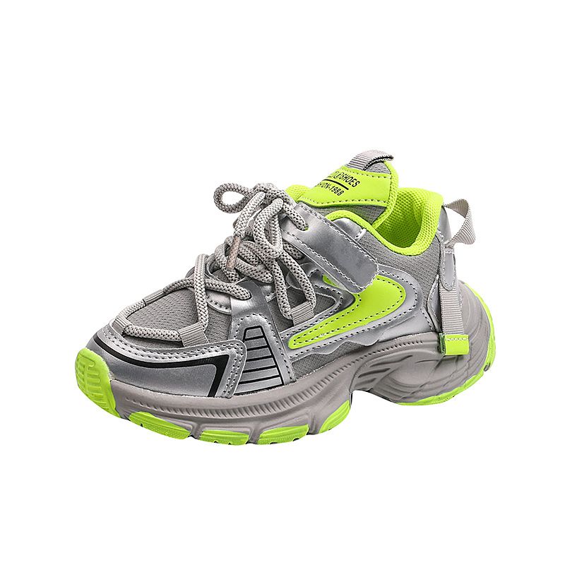 Children High Platform Sneakers Fashion Pink Green Girls Shoes Toddler Kids Shoes for Boys Thick Sole Sports Tennis Shoes Sizes US5.5C-US6Y 000317