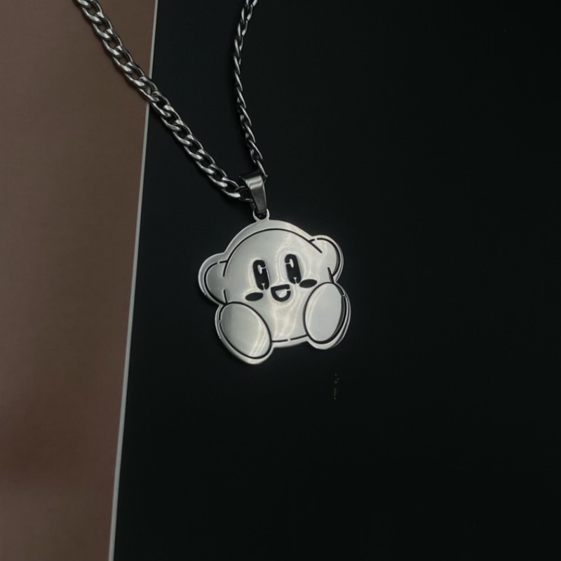 Luxury Jewelry Designer Jewelry Creative Cartoon Recommended Kirby Necklace Pendant Titanium Steel Jewelry Couple Hip-hop Design Sweatshirt Cute For M