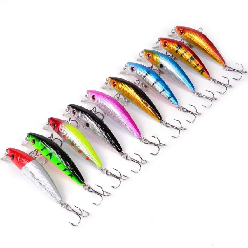 Aorace Minnow Fishing Lure 70mm 8g 3D Eyes Crankbait wobbler Artificial Plastic Hard Bait Tackle 250708