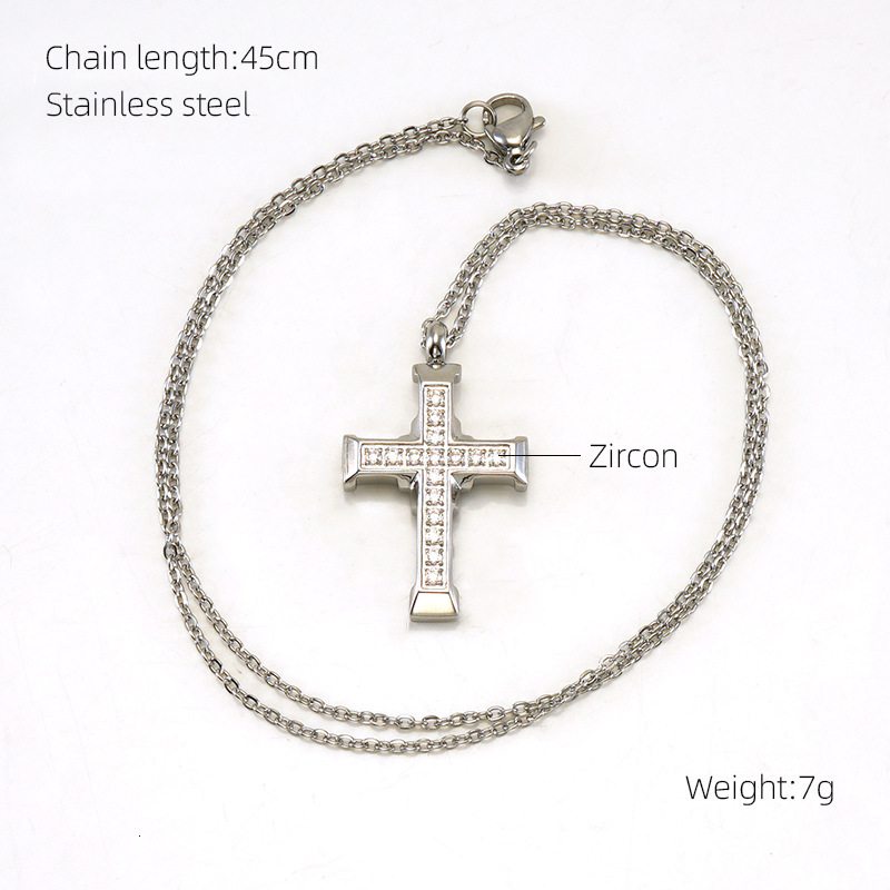 Luxury Jewelry Designer Jewelry 2025 European And American Cross-border New Stainless Steel 18K Gold Plated Diamond Cross Necklace Retro Hip-hop Coupl