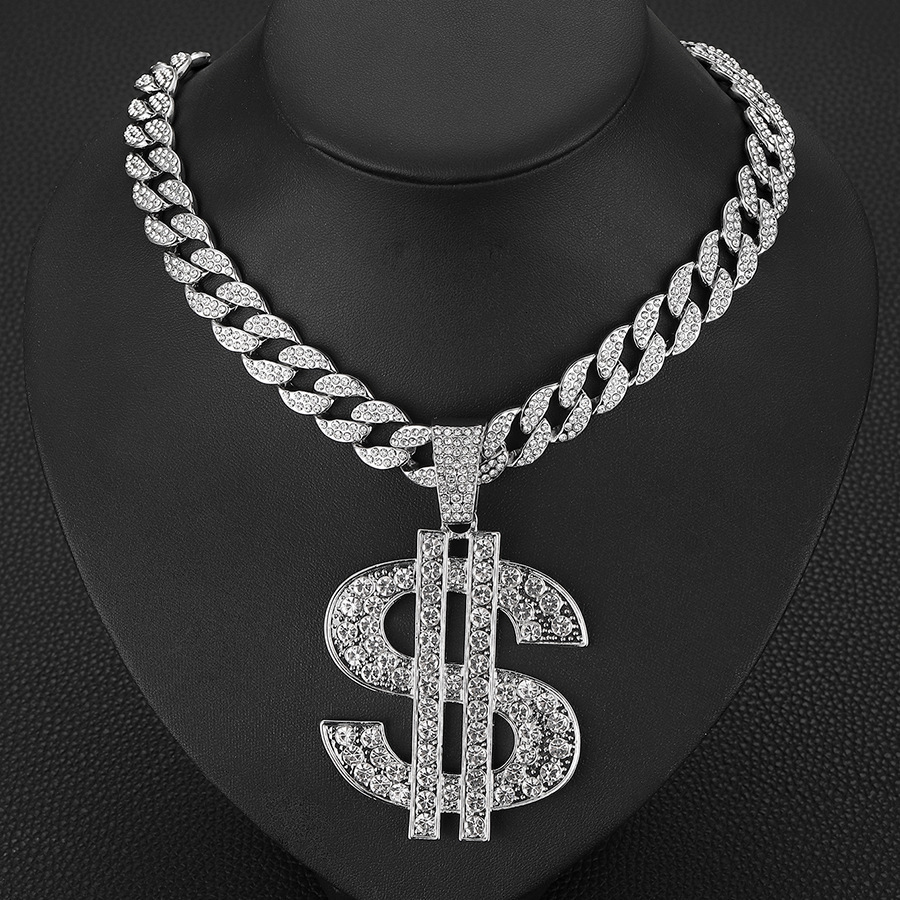 Luxury Jewelry Designer Jewelry Cross-border Hot Item European And American Men's Necklace 18k Full Diamond Chain Hip Hop Trendy Jewelry Wholesal