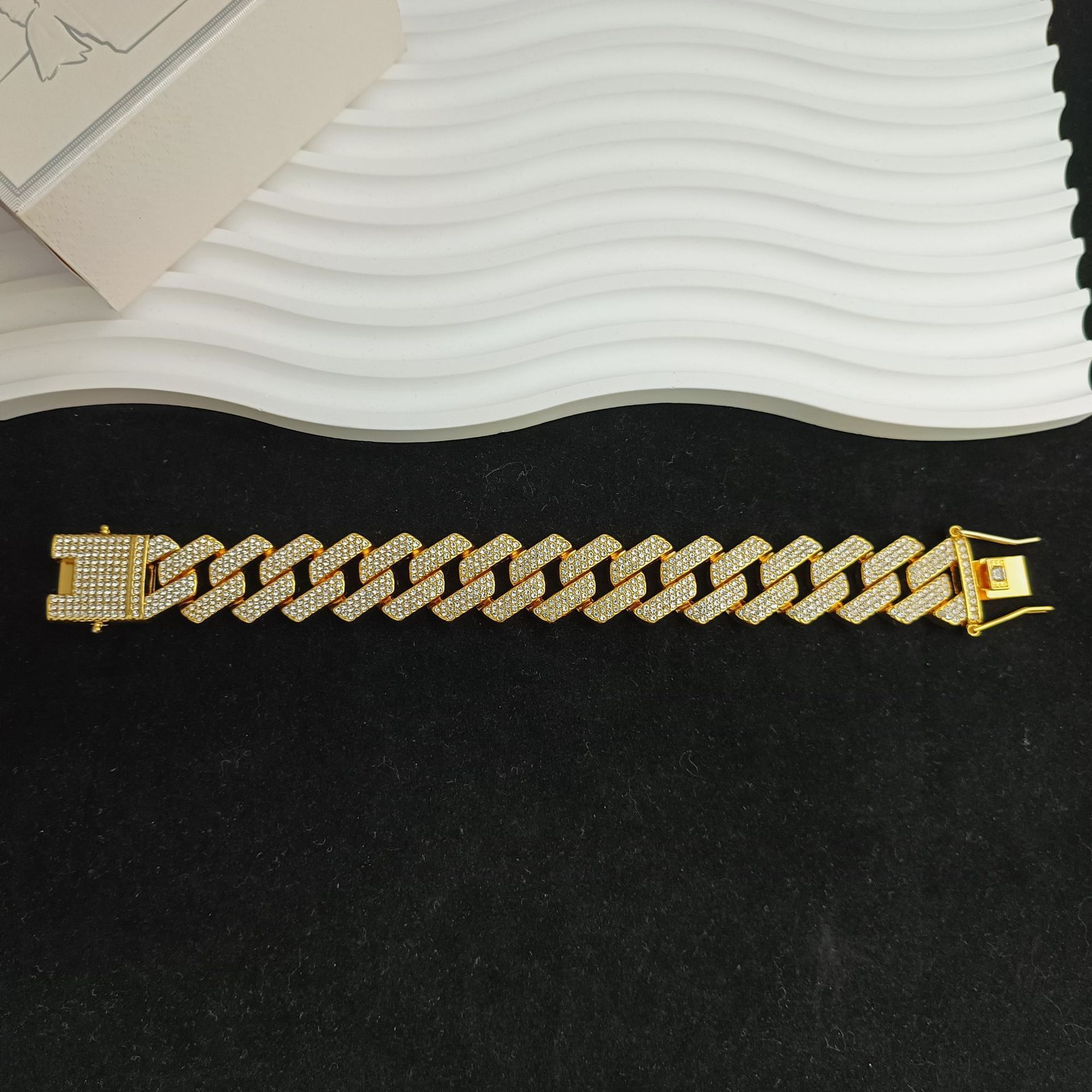 Luxury Jewelry Designer Jewelry Fashion Alloy Rhinestone Chain Link 20mm Diamond Full Necklace Three Rows Full Diamond Cross-border Hot Item