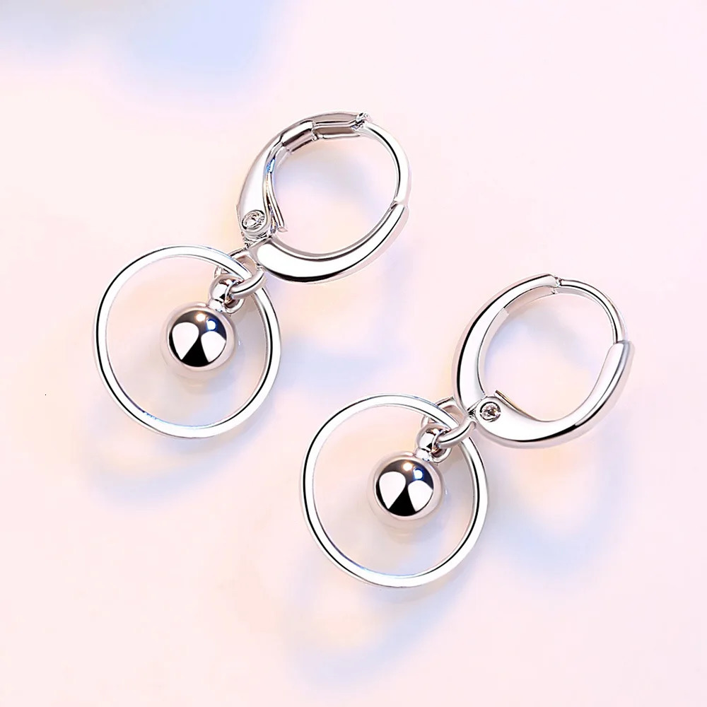Genuine 925 Sterling Silver Ladys Jewelry Round Drop Earrings XY0085 250711