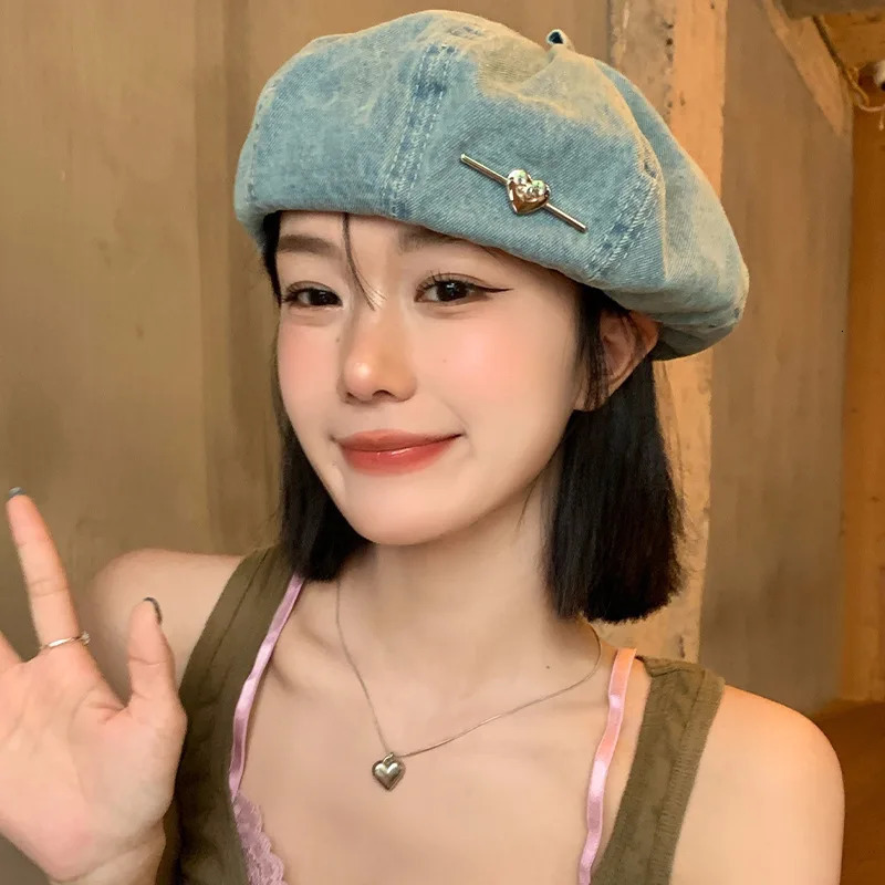 womens berets love simple fashionable versatile sweet cool artistic cowboy berets trendy cute high quality caps for girls funny 250712
