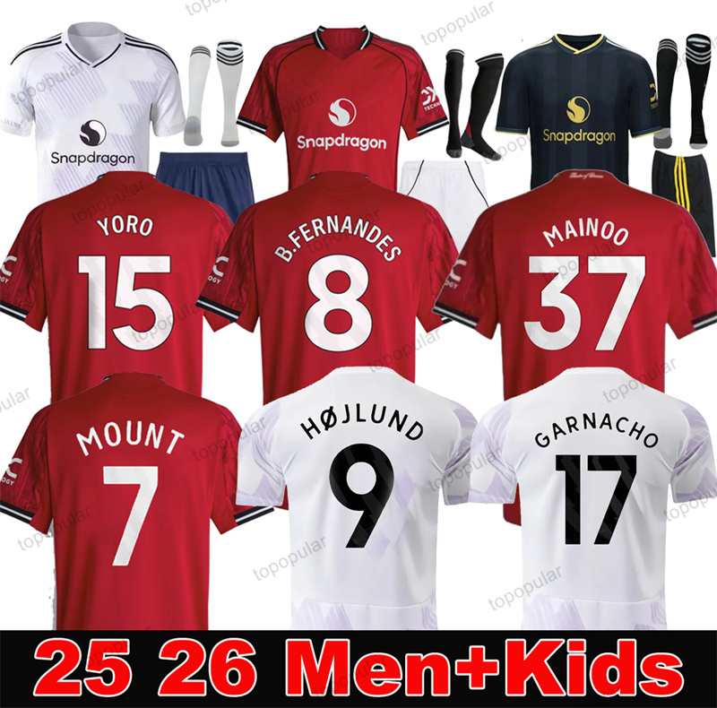 25 26 HOJLUND soccer jerseys CUNHA UGARTE Fans Player version GARNACHO MAINOO B. FERNANDES MARTINEZ MOUNT DALOT CASEMIRO SHAW KIDS third 2025 football shirt kit