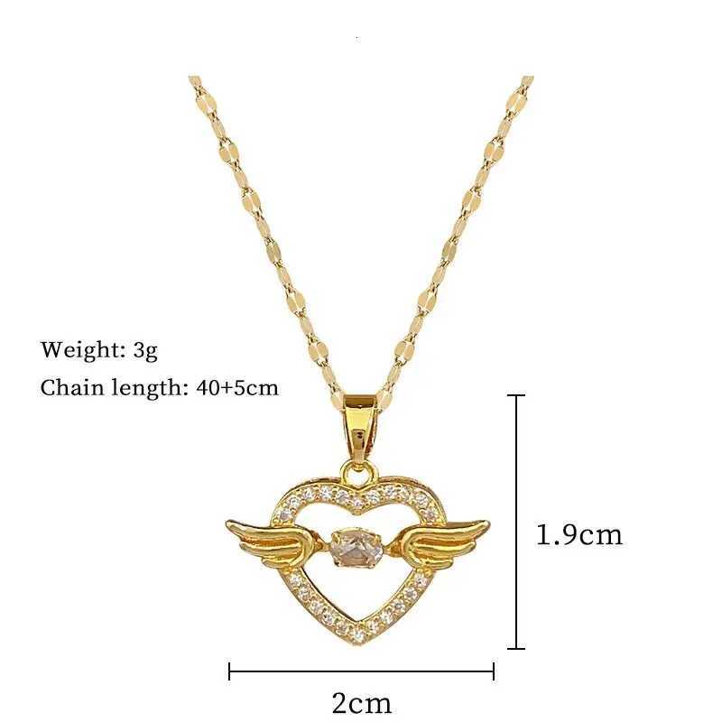 100% Smart Love Zircon Necklace for Women Gold Color Light Luxury Titanium Steel Pendant Necklaces Party Jewelry W250712