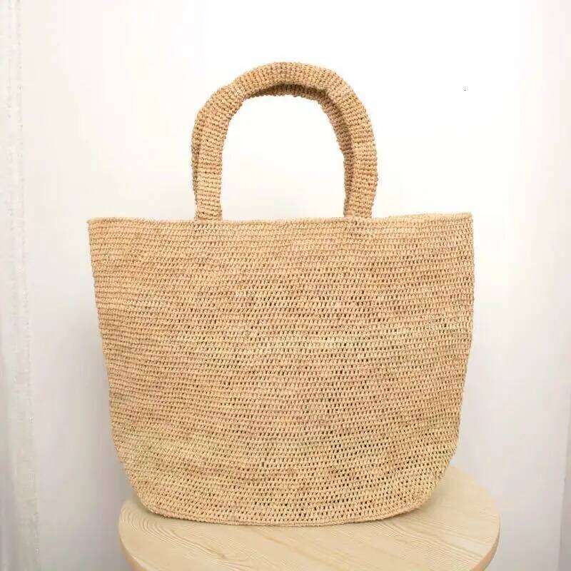 Lafite Grass Handmade Crochet Women's Straw Bag Square Simple Shoulder Handbag