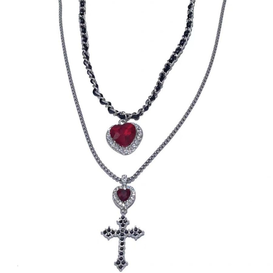 Luxury Jewelry Designer Jewelry European And American Cross-border Cross Heavy Pearl Necklace Dark Gothic Style Multi-layer Stacked Necklace Niche Des