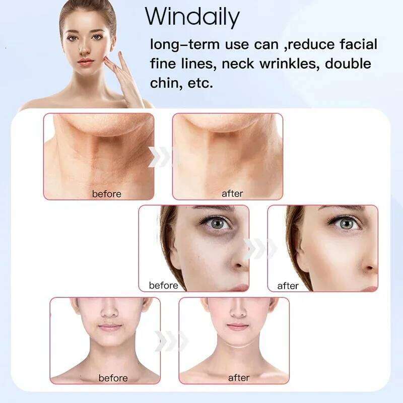 Face Neck Lifting Device Vibration EMS Facial Massager LED Light Therapy Hine Tighten Wrinkle Remover Skin Care Tools