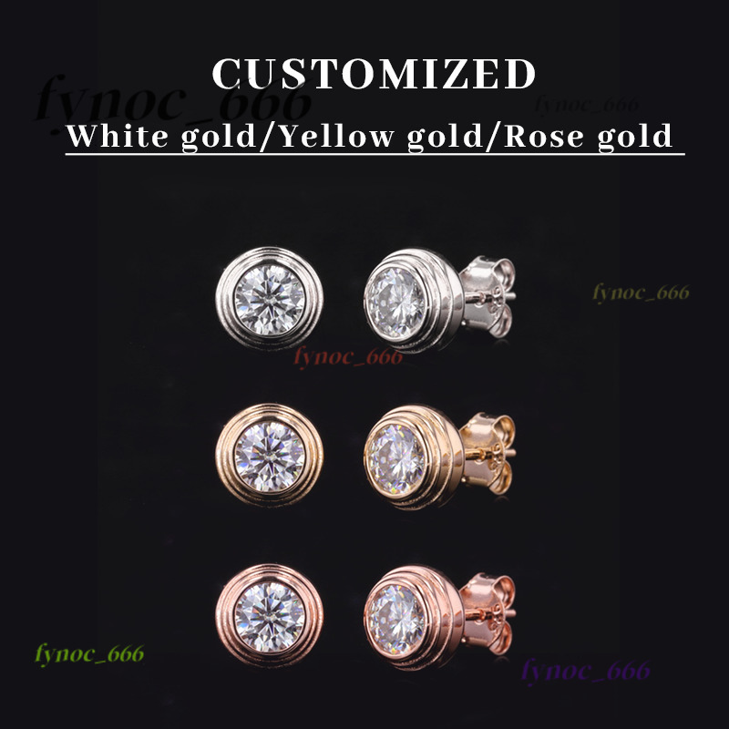 Luxury High Quality Silver Earrings DEF VVS Claw Set halo Classic Moissanite Studs Round Cut Loose Gemstones Moissanite Earrings