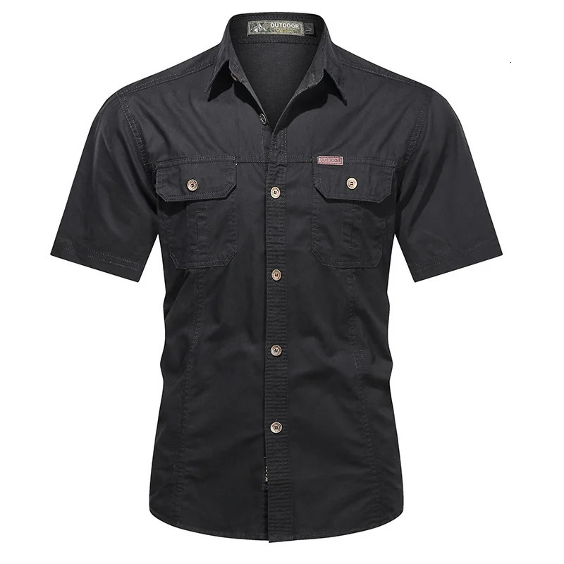 Summer Warrior Shirt Mens Work Clothes Cotton Outdoor Loose Soft Skin Friendly Short Sleeves 250704