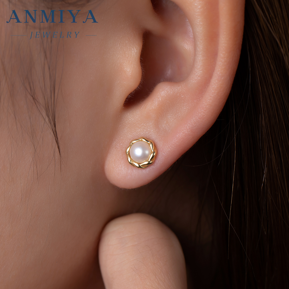 Pearl Stud Earrings Cute Flower Natural Freshwater Pearls Wholesale Fashion Statement Jewelry Necklace for Women