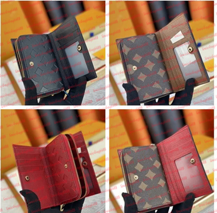 Designer wallet Brown flower rosalie victorine wallet Women coin purse card holder keychain Man purses Key CardHolder small wallets travel Clutch Bags with Box