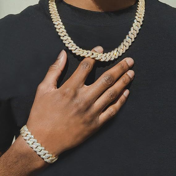 Luxury Jewelry Designer Jewelry Hip Hop Style Jewelry Chain Exaggerated Rapper Rhombus Full Diamond Original Inlaid Accessories Unisex Necklace