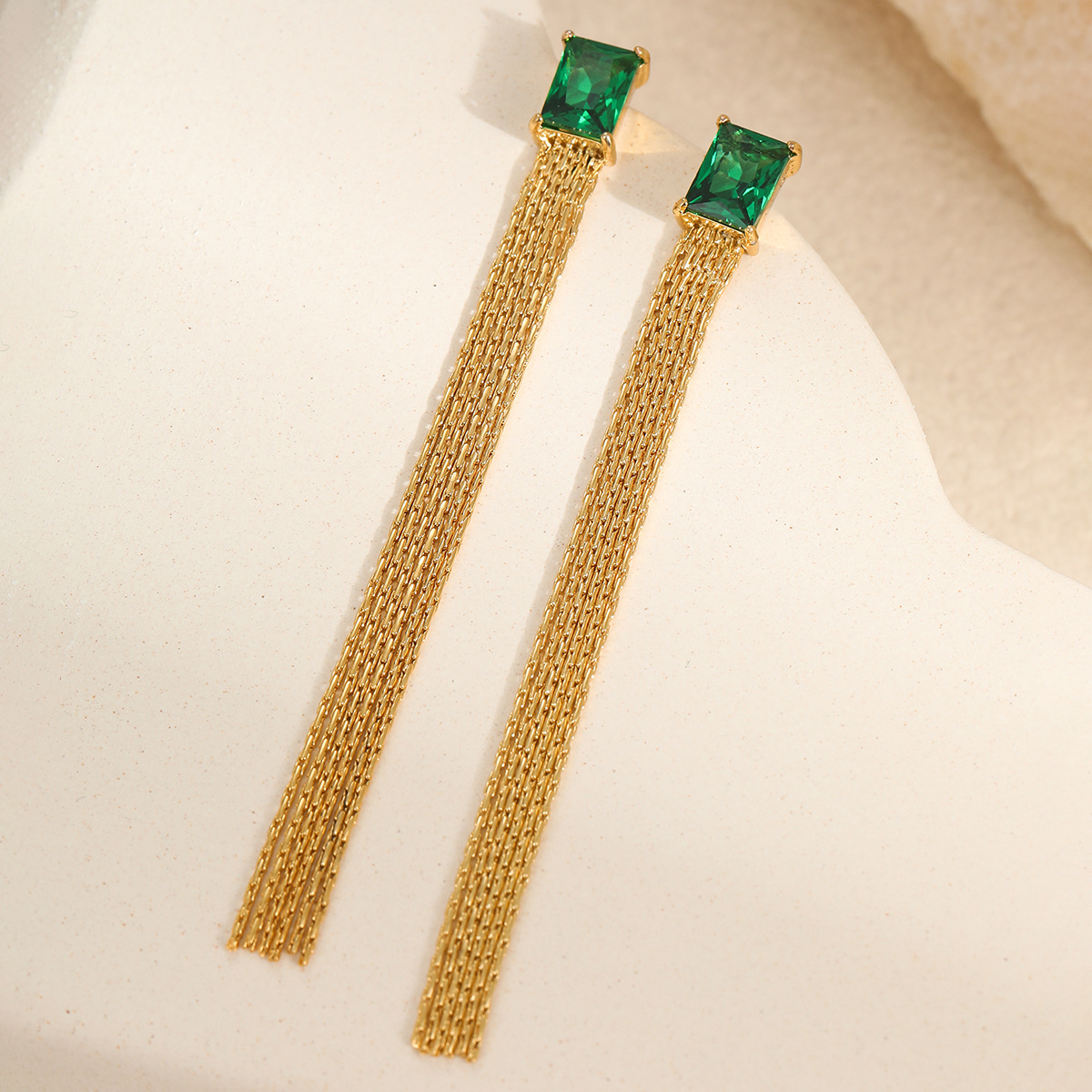 New Summer Collection European and American Style Stainless Steel Fringe Diamond Set Cubic Zirconia Earrings with High end Aesthetic and Cool Design